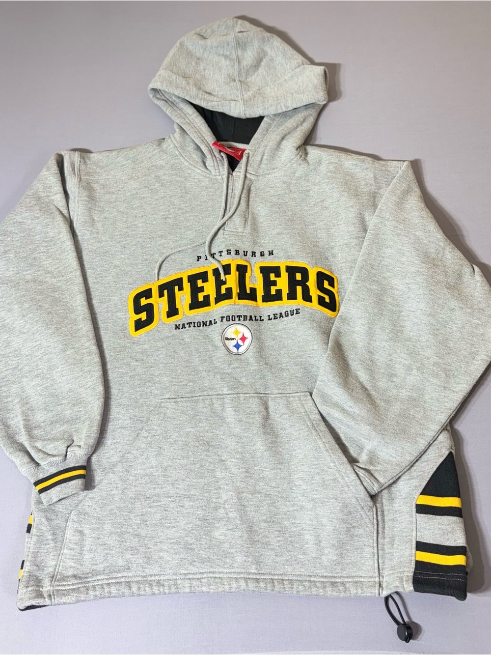 NFL Pittsburgh Steelers Gray Pullover Hoodie with Yellow Accents